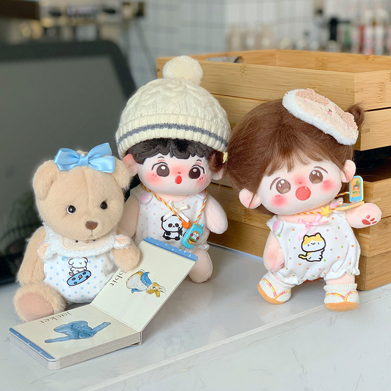 【现货批发】棉花娃娃10cm20cm玩偶娃衣波点爬服,淘宝优惠券,粉丝福利购,淘宝优惠卷