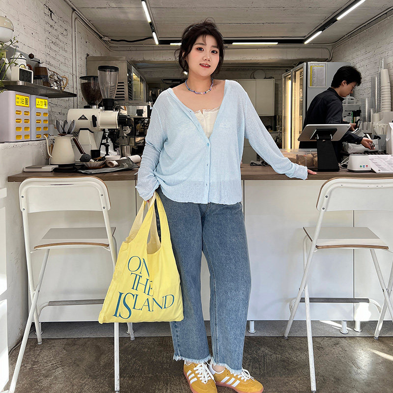 YUZI鱼子百搭防晒开衫外套大码女装微胖mm显瘦遮肉200斤透气亲肤,淘宝优惠券,粉丝福利购,淘宝优惠卷