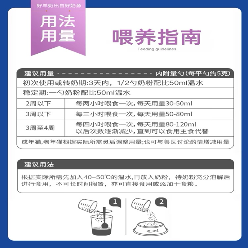谷登羊奶粉猫咪专用猫奶粉孕乳母猫幼猫小奶猫喝的补钙宠物营养品