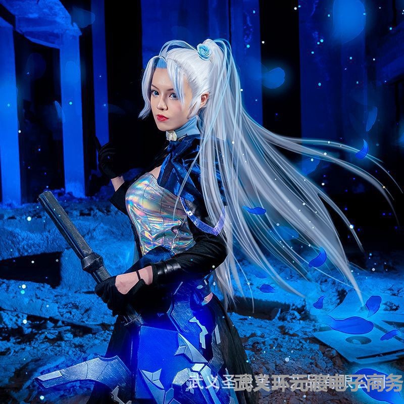 荣耀cos情人节特工皮肤默契交锋兰陵王花木兰COPLAY服全套装 - 图0