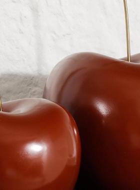 跨境家居用品红色樱桃装饰柜酒柜摆件创意家居办公室桌面客厅摆件