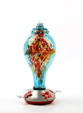 厂家直供蜂鸟喂水器喂鸟器 防蚂蚁挂钩 彩绘玻璃喂食器