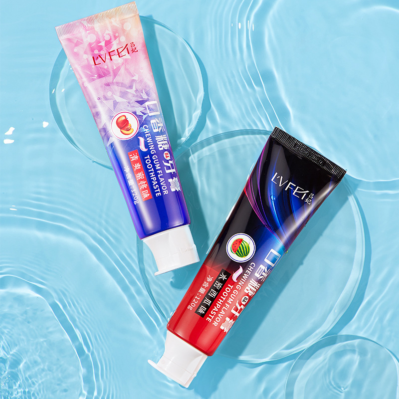 口香糖水果味清新气口腔护理去黄亮白无氟护龈净白牙膏3年吕妃 - 图1