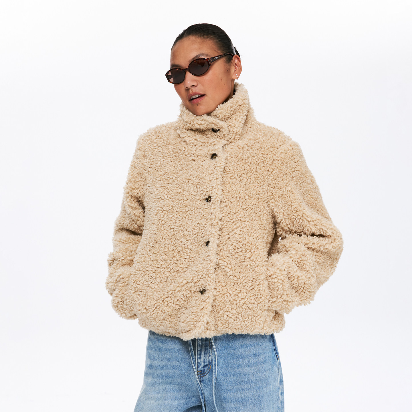 oneup复古双面穿灯芯绒羊羔毛短款立领外套女冬季宽松美拉德上衣,淘宝优惠券,粉丝福利购,淘宝优惠卷