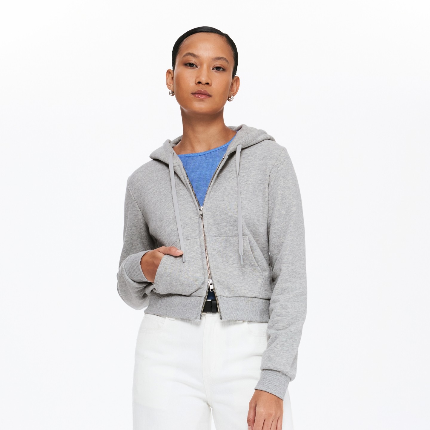 oneup美式短款连帽卫衣外套女秋冬季小个子修身帽衫运动拉链开衫,淘宝优惠券,粉丝福利购,淘宝优惠卷