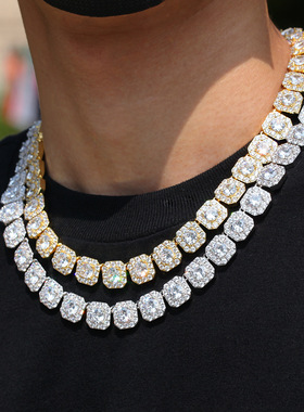 欧美男士新款嘻哈项链锆石冰糖项链多尺寸hiphop说唱配饰跨境