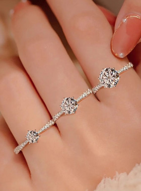 正品D色一克拉莫桑石钻戒培育钻石戒指印记PT950铂金赠e大饼粉饼