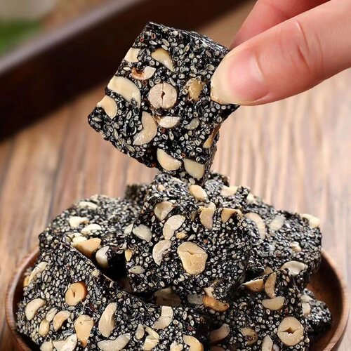 黑芝麻片孕妇儿童零食代餐小吃酥糖特产传统手工糕点心花生芝麻糖 - 图2