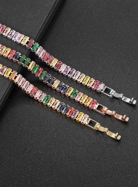 Iced Out Zircon Tennis Bracelet For Women Luxury Crystal Bra