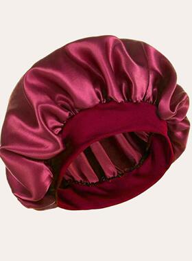 Satin Solid Wide-brimmed Sleeping Hat Night Sleep Bonnet帽子