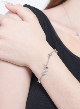 VIVIWELLS925银梦蝴蝶叠戴手链