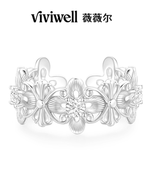 VIVIWELL鸢尾花约拉丝复古戒指