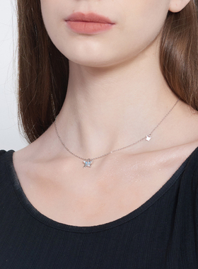 VIVIWELLS925银梦幻蓝蝶项链