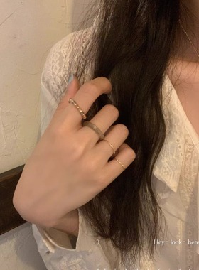 「伦敦假日」轻奢气质百搭戒指套装叠戴小众设计高级感指环食指