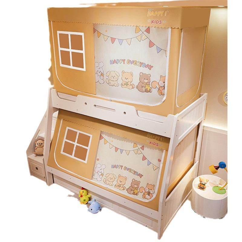 2024年新款子母床梯形上下铺家用上下床1.5m上下床蚊帐高低儿童床,淘宝优惠券,粉丝福利购,淘宝优惠卷