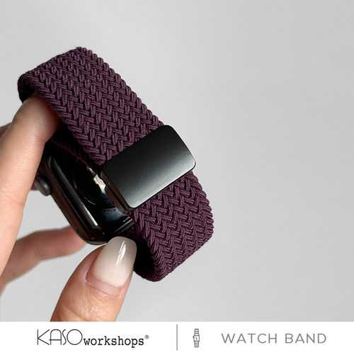 KASO适用AppleWatchs12透气s10尼龙编织磁吸扣苹果手表带S9运动腕带SE3代男女新款iwatch表带秋冬Ultra46mm42 - 图1