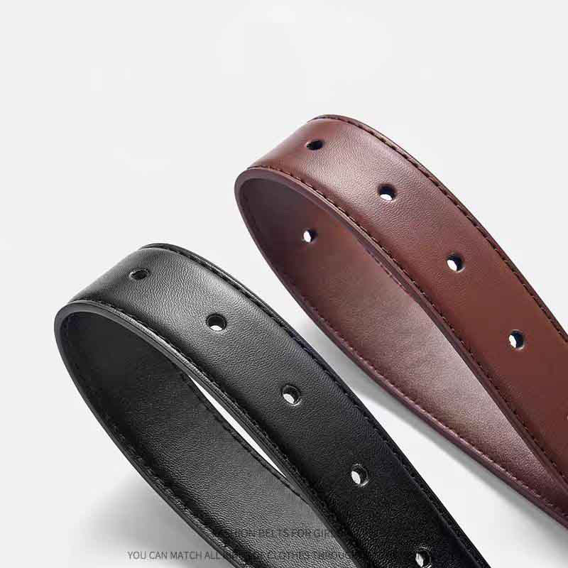 皮带女款配牛仔裤百搭真皮女士腰带2025新款时尚简约裤带牛皮黑色