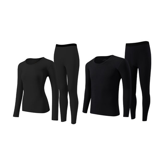 Wood and He winter thermal underwear for women and men plus velvet and thickened round neck 7A antibacterial bottoming underwear for autumn clothes and long trousers