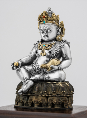 不止不只&丘山 联名黄财神摆件造像艺术品5cm随身佛 925银青铜