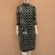 2025 autumn and winter new style velvet thickened printed dress half turtleneck temperament contrasting long sleeve mid-length bottoming skirt