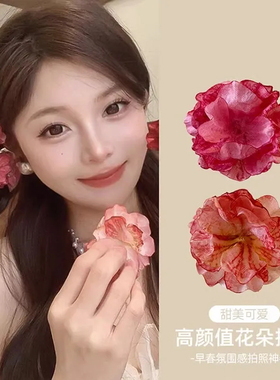 干枯玫瑰花朵小抓夹后脑勺鲨鱼夹