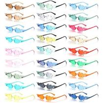 Fire Flame Sunglases for Women Trendy Rimless Sunglases No
