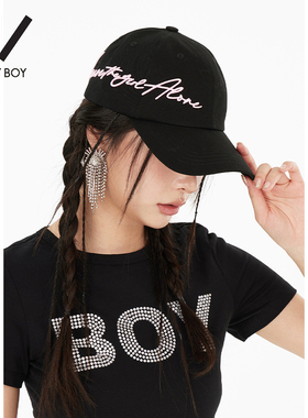棒球帽boy字母女帽潮牌潮酷