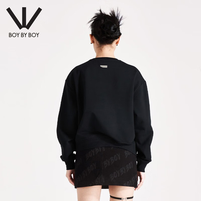Boybyboy round neck sweatshirt with hot rhinestones