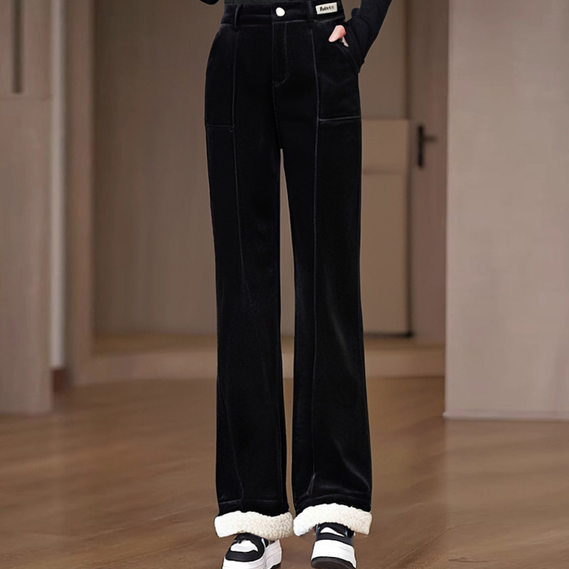 2026春季新款时尚减龄百搭休闲裤子显瘦梨型身材遮胯加绒阔腿裤女,淘宝优惠券,粉丝福利购,淘宝优惠卷