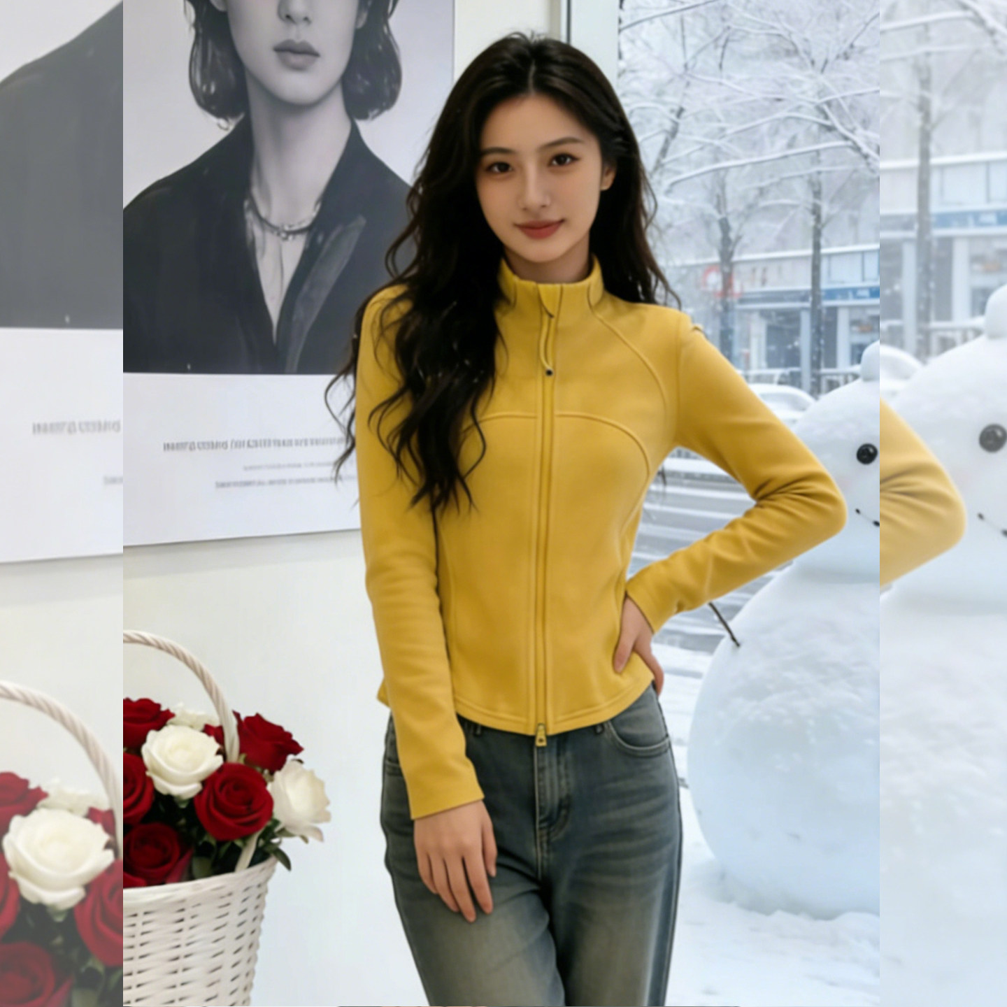 秋日摩卡~半高领拉链长袖德绒打底衫女秋冬季设计感修身内搭上衣,淘宝优惠券,粉丝福利购,淘宝优惠卷