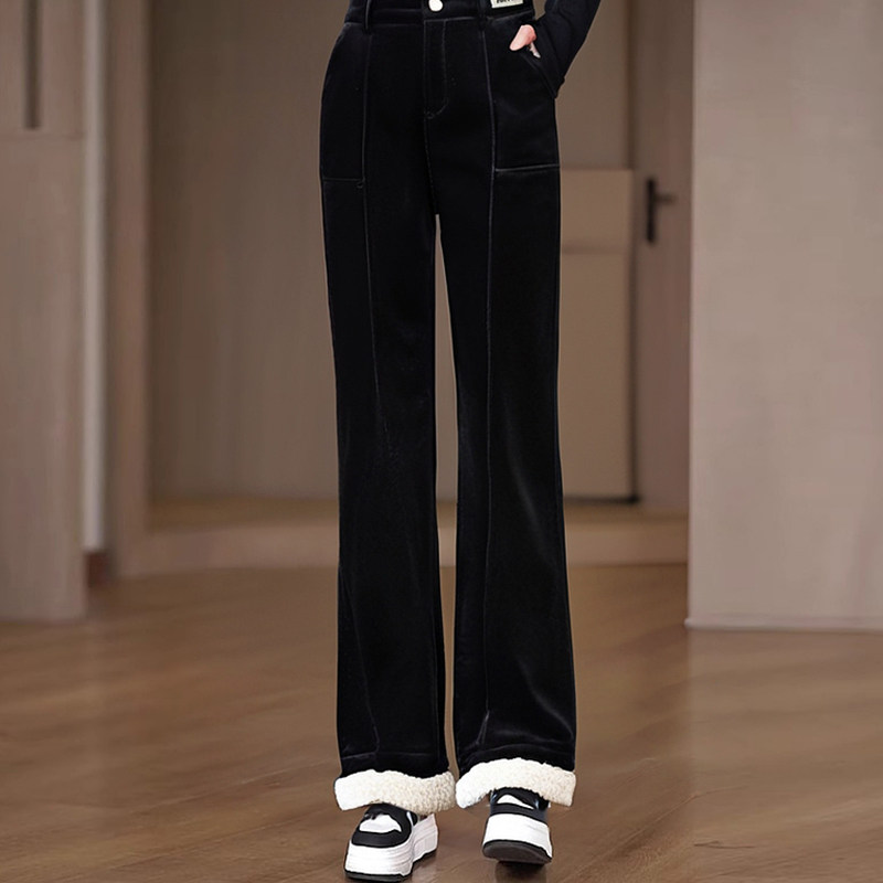 2026春季新款时尚减龄百搭休闲裤子显瘦梨型身材遮胯加绒阔腿裤女,淘宝优惠券,粉丝福利购,淘宝优惠卷