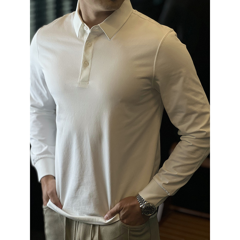 简素Design260g索罗娜polo衫男长袖T恤休闲上衣免烫抗皱打底秋冬,淘宝优惠券,粉丝福利购,淘宝优惠卷