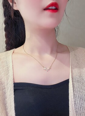 日韩饰品女高级感满天星钛钢项链小众设计颈链网络爆款气质锁骨链