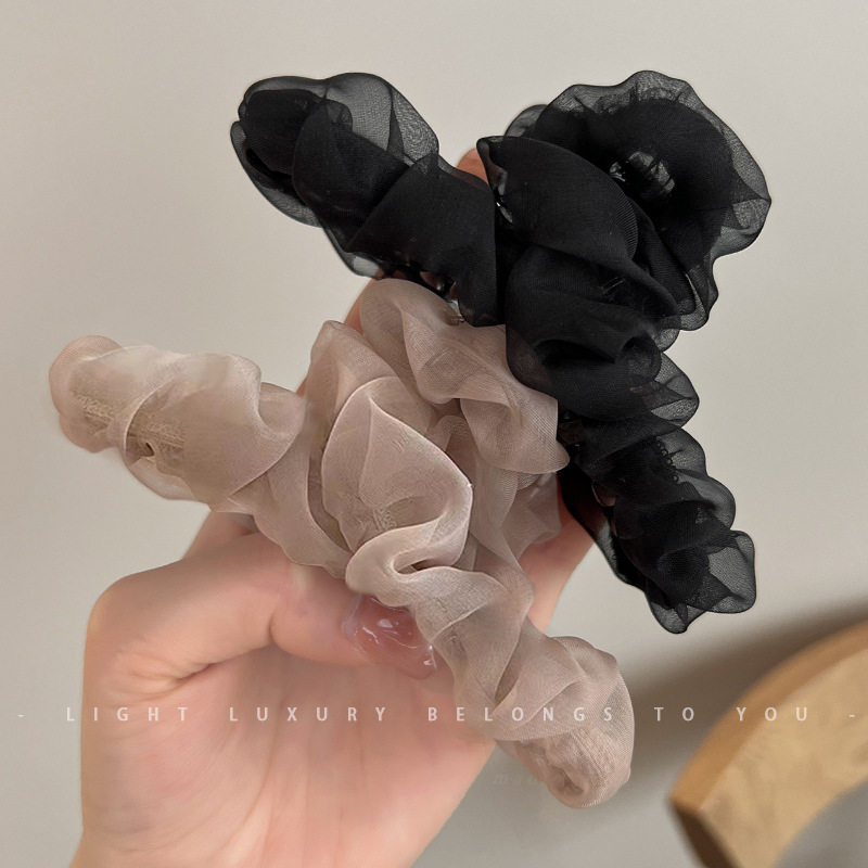 夏季网纱发夹女后脑勺气质盘发抓夹大号鲨鱼夹夹子高级感发卡头饰,淘宝优惠券,粉丝福利购,淘宝优惠卷