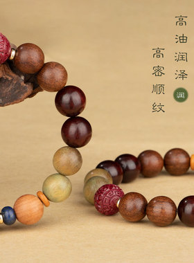 中国风十二生肖绿檀木手串女生龙生肖手链朱砂转运珠情侣款手链