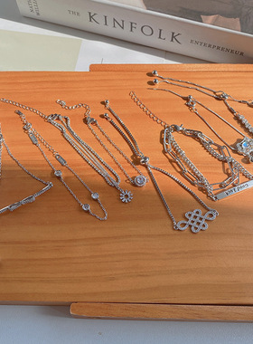 韩国复古珍珠手链女ins风高级感小众钛钢手镯情侣手串手饰品批发