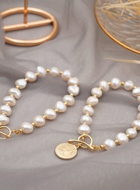 18K真金电镀巴洛克淡水珍珠手链女ins大气设计冷淡风闺蜜姐妹手串