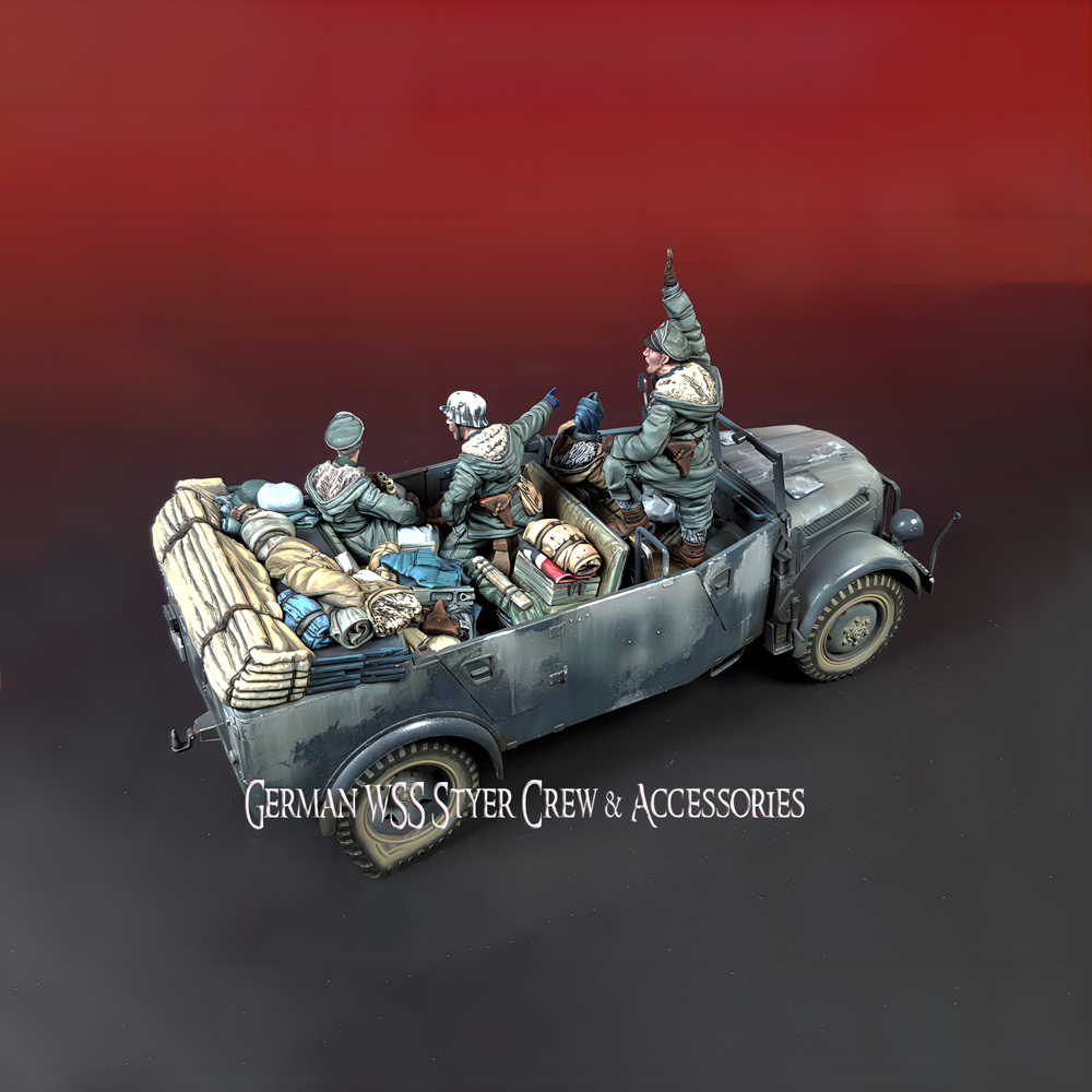 1/35 二战士兵 4人不带车 树脂模型现货兵人 军事题材白模-448B