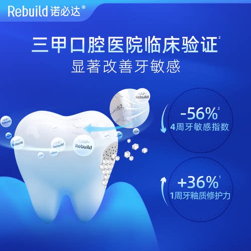 诺必达Rebuild护龈固齿牙膏 修护牙釉质去渍抗牙结石抗牙敏感增白 - 图2