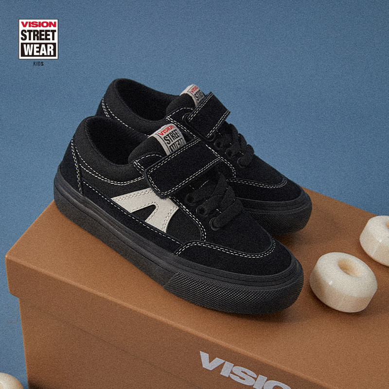 VISION童鞋 STICKY魔术贴低帮帆布鞋滑板鞋秋冬男童女童运动鞋,淘宝优惠券,粉丝福利购,淘宝优惠卷