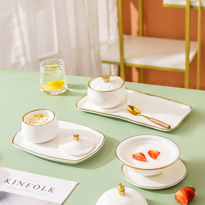 美容院养生粥碗燕窝碗精致高级美容院点心餐具甜品碗银耳羹碗