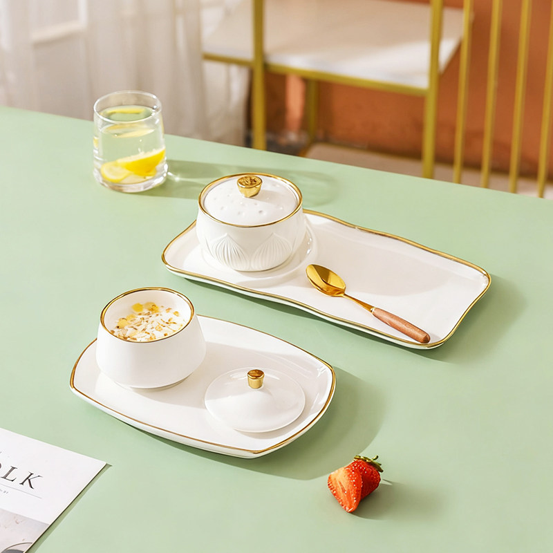 美容院养生粥碗燕窝碗精致高级美容院点心餐具甜品碗银耳羹碗