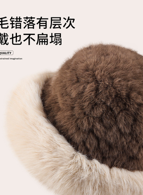 蒙古毛绒渔夫帽加厚保暖显脸小