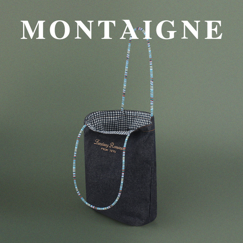 法国Montaigne/蒙田美式复古双面包牛仔托特妈咪包单肩慵懒帆布包,淘宝优惠券,粉丝福利购,淘宝优惠卷