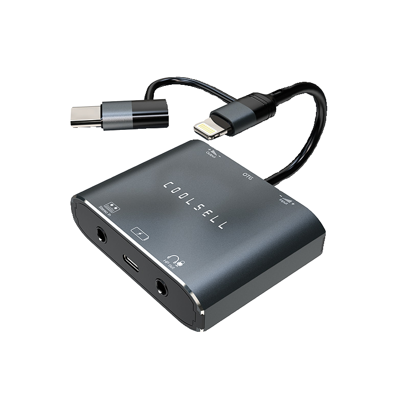 直播一号声卡转换器适用苹果15华为Typec手机直播转接器3D连麦PK