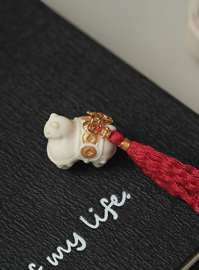 濮暹猛犸牙马上有钱原创吊坠