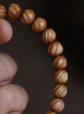老山檀香木手串女款9mm扭花珠