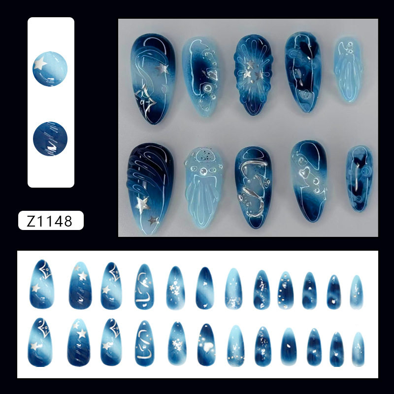 立体波纹爱心珍珠星星细闪星河百搭欧美ins风可拆卸穿戴甲24片,淘宝优惠券,粉丝福利购,淘宝优惠卷