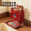 Chopstick storage box household high-end new kitchen countertop tableware spoon chopstick cage drainable water grid storage rack