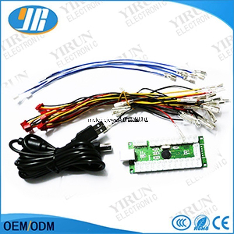 1 Player Encoder Board LED Push Buttons Wire Cables DIY Zero-图3